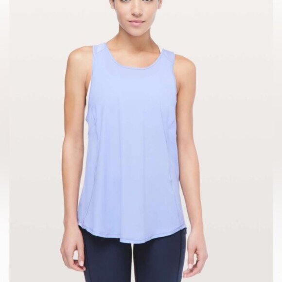 Lululemon  *  Sculpt Tank Tie Back Hydrangea Blue EUC Mesh - Picture 12 of 12